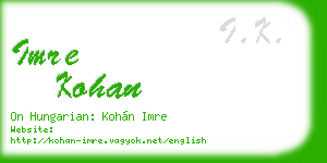 imre kohan business card